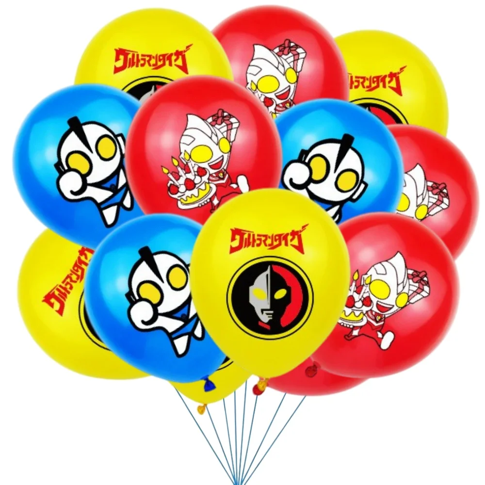 الترامان الكرتون 12 بوصة أحمر أصفر أزرق اللاتكس بالون اكسسوارات الحفلات الصبي عيد ميلاد الديكور DIY بها بنفسك لعبة هدية حفلة احتفالية #2