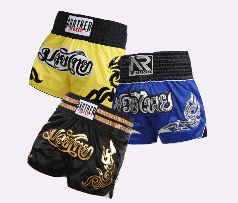 ANOTHERBOXER Muay Thai Shorts, bestickte MMA-Kampfkleidung für Männer, Frauen, Kinder, günstige Box-Trainingshose – Detail 4