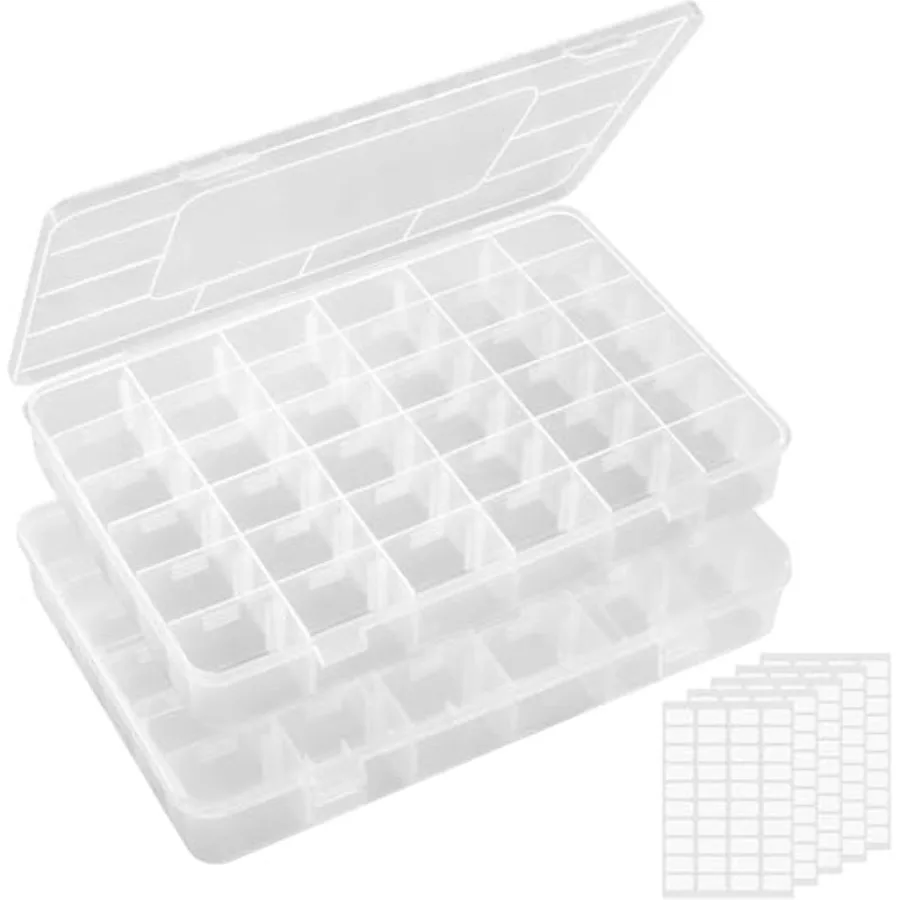 Boîte de rangement en plastique Lifewit, petite boîte de rangement pour perles avec couvercle, boîtes de rangement à compartiments avec 36 diviseurs