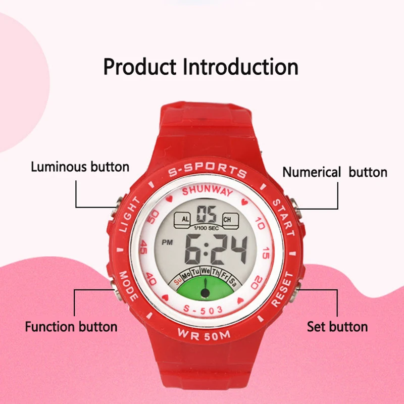 UTHAI CE02 Kids Children's Watch Electronic Quartz WristWatch for Boy Girl 50m Waterproof Student Sports Watches Colorful reloj