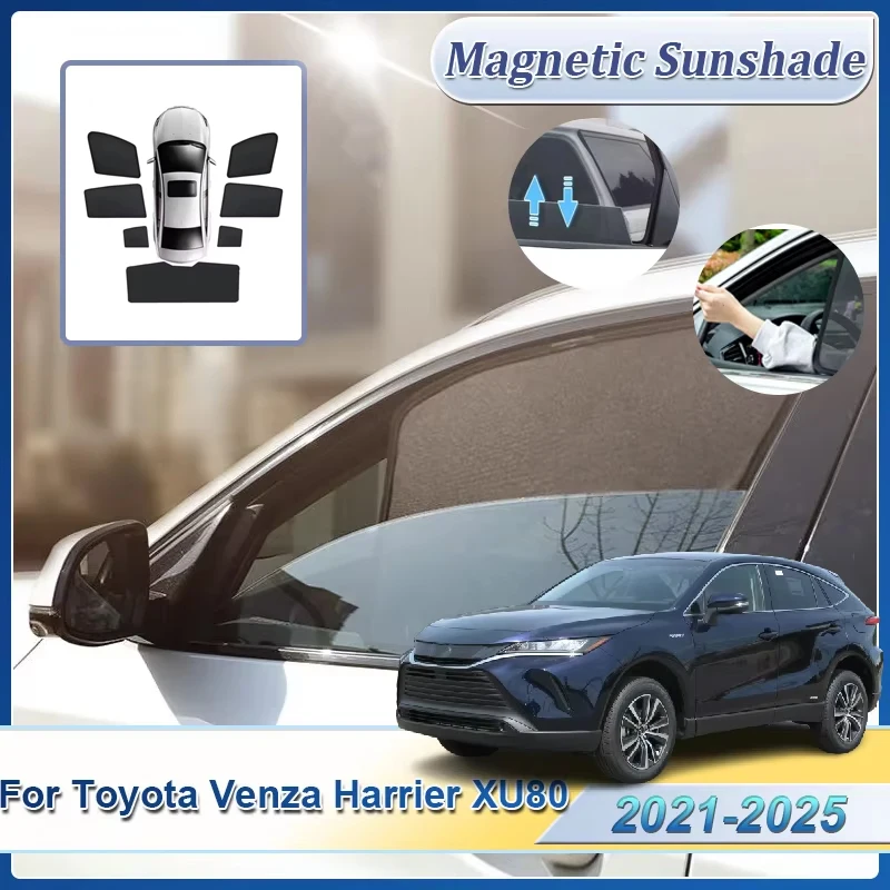 

Для Toyota Venza Harrier XU80 2021 ~ 2025 2023 защита от УФ-лучей, защита конфиденциальности, магнитное покрытие, блокирующая штора, автомобильные аксессуары, сетка