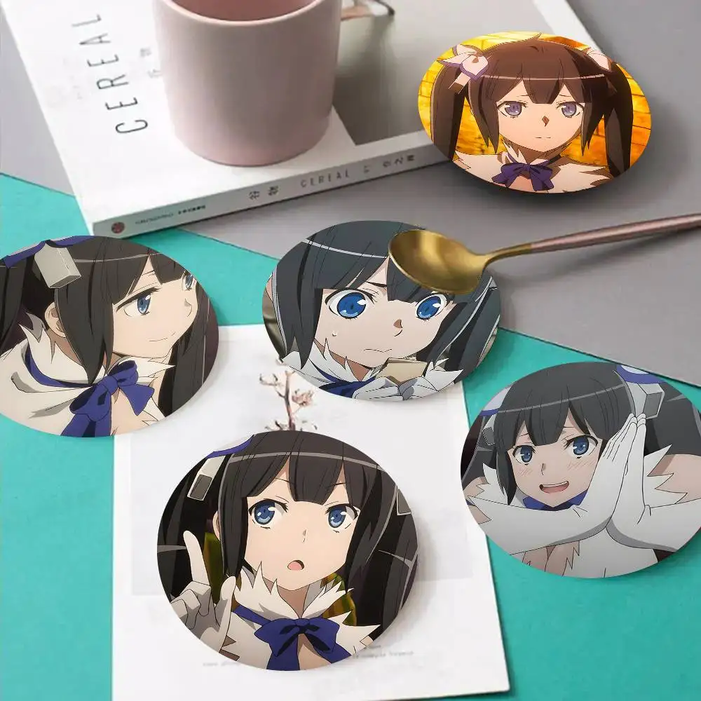 1pc Hestia Anime Characters Wooden Coaster Colour Printing Cup Mat Home Desk Decoration Gifts