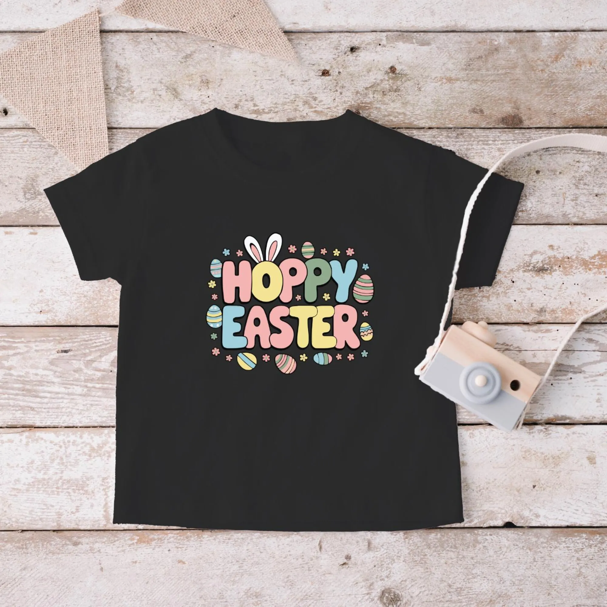 Hoppy Easter, Honey Bunny Kids Easter Shirt - Hippie Easter Bunny Toddler Tee - Natural Kids Shirt, Youth Easter Shirt.