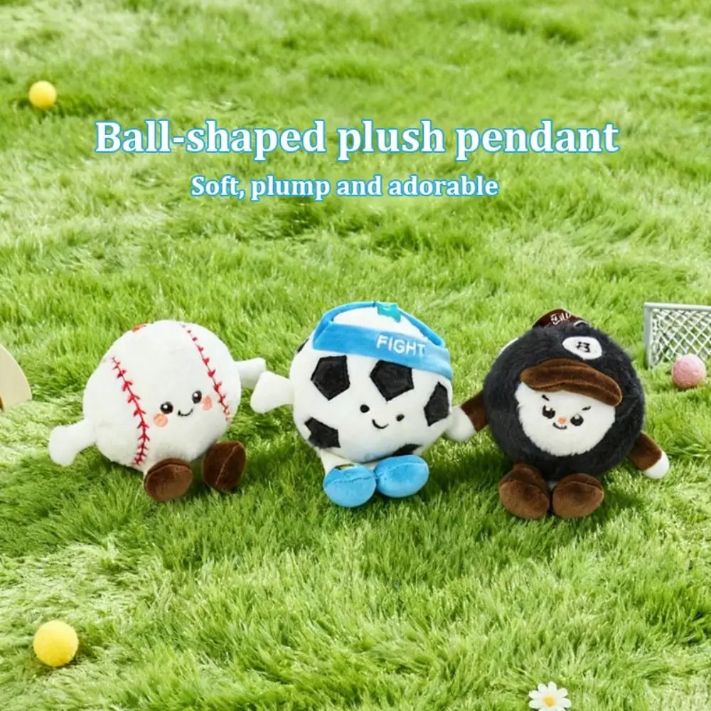 

New Creative Baseball Keychain Furry Soft Football Plush Toys Fun Toys Cute Bag Pendant Friends Gifts