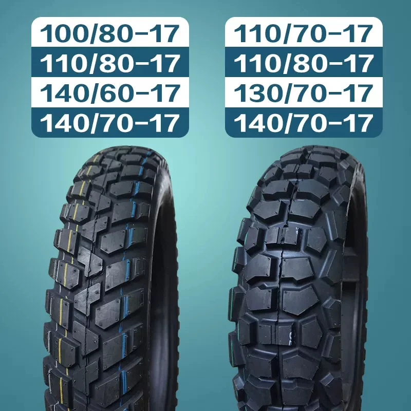 17 Inch Motorcycle Outer Tire 100 110 130 140 80 70 60-17 Tubeless Anti-skid Off-road Wear Resistant Durable Wide Compatibility