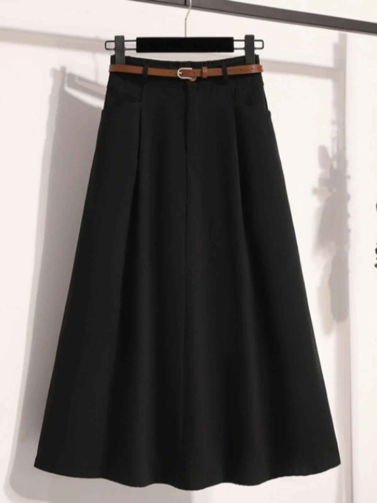 

Plus Size plus Size Women's Midi A-Line Skirt Spring New High Waist Pleated Flared Belly Covering Skirt Korean Sle Loose Fit ...