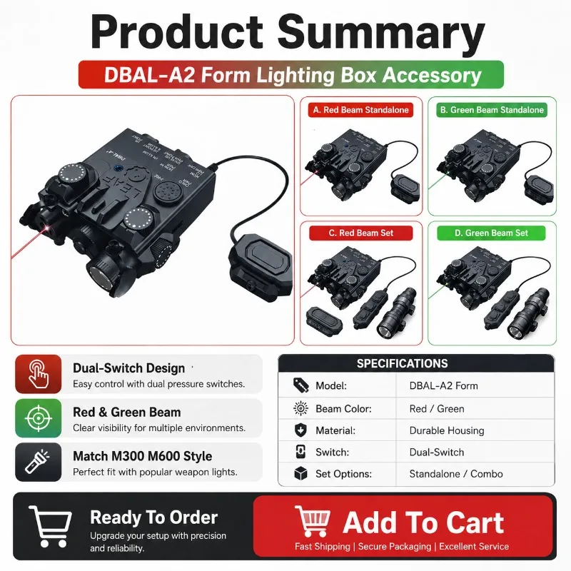 Modification Hobby Accessory Red‑Green Adjustable Laser Box with LED Lighting Unit
