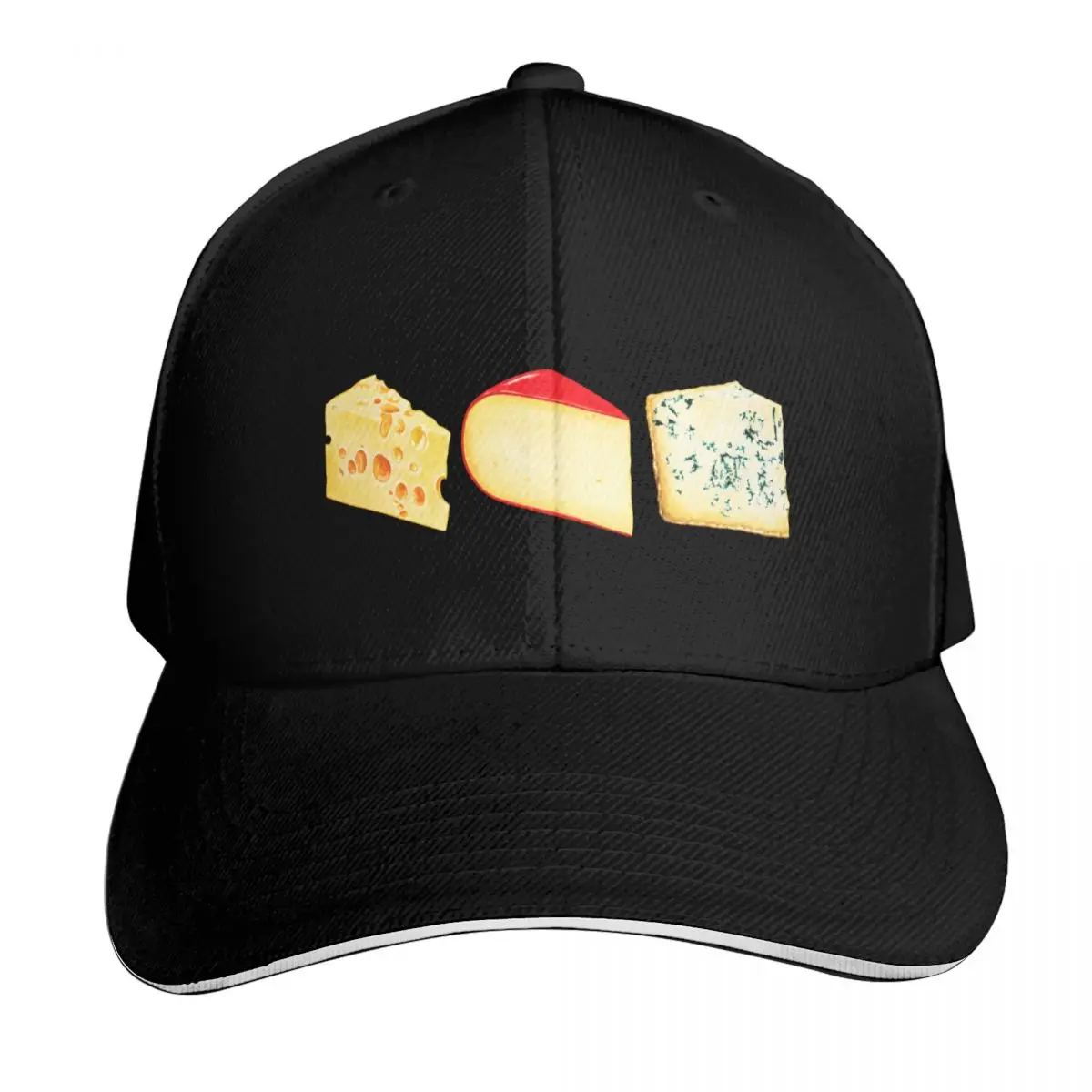Cheese Pattern - Blue Baseball Cap Breathable Mesh Back Adjustable Buckle Closure Moisture Wicking Quick Dry