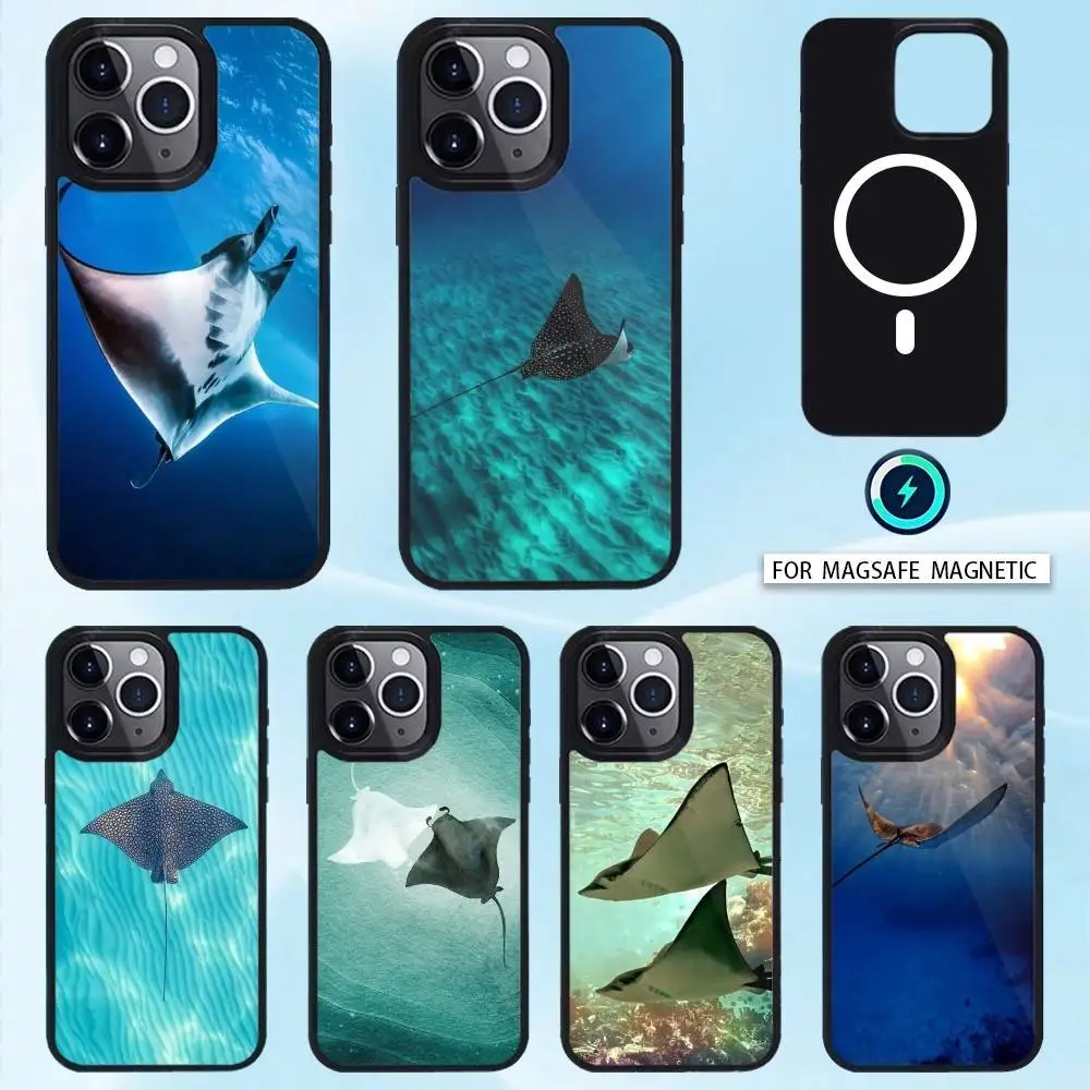 

Чехол для телефона M-Marine Animal Manta Ray для iPhone 16,15,14,13,12, Pro, Max для Magsafe с магнитной беспроводной зарядкой