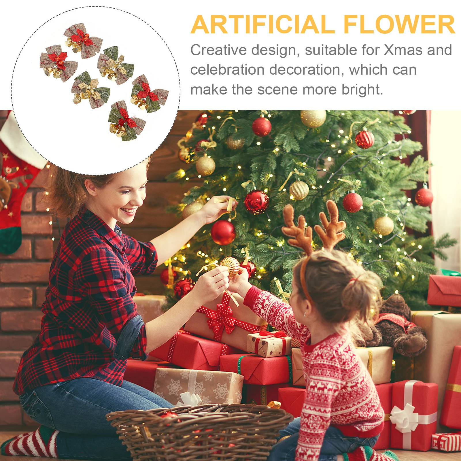 

1Pcs Xmas Tree Decor Bow Exquisite Christmas Bow Decor Gift Wrapping Party Decoration Lasting Quality Christmas Tree Bows