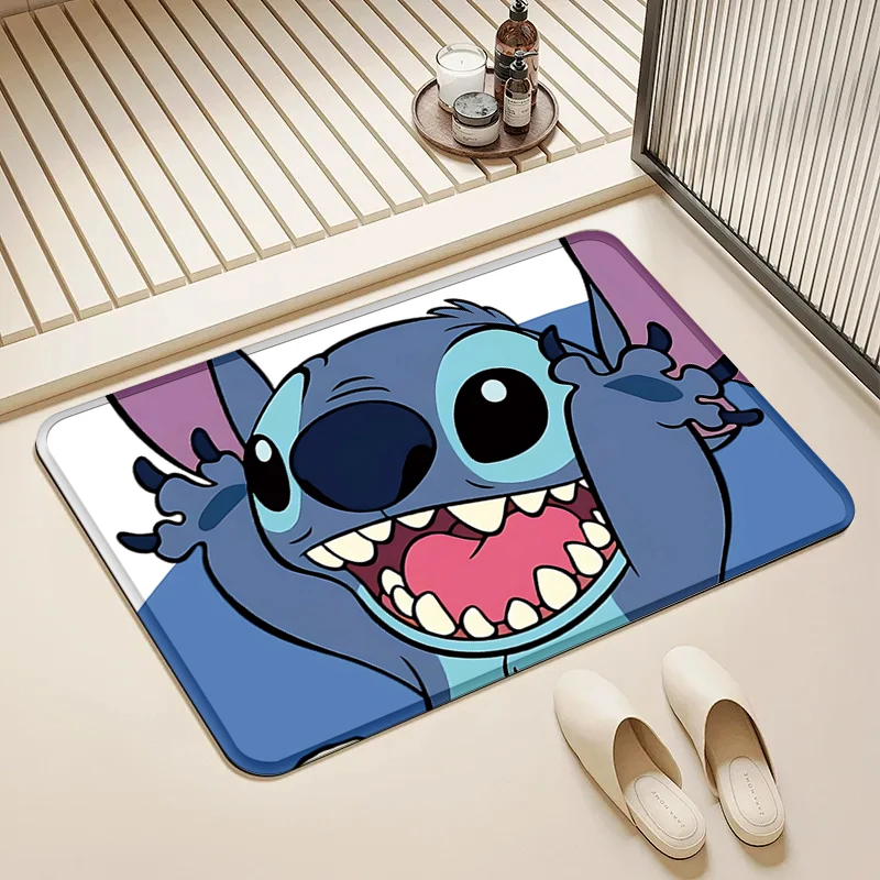 

Disney Stitch Cheer Door Mat Non-Slip Washable Floor Rug for Home Kids Room Bathroom Kitchen Decor
