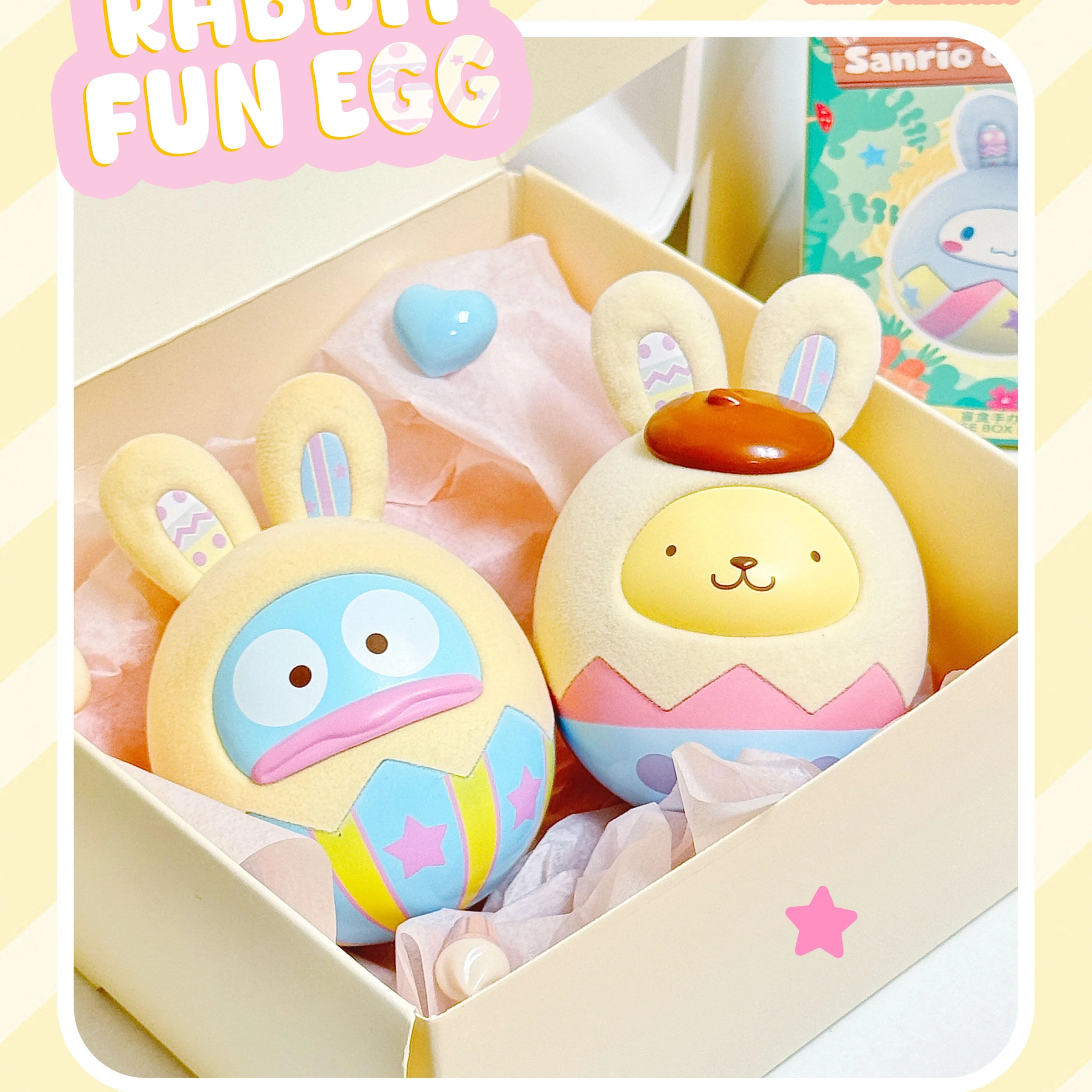 Miniso Rabbit Egg Series Tumbler Blind Box Bunny Милая кукла Модный игровой настольный орнамент Модель игрушки Декор Подарок на день рождения для девочки