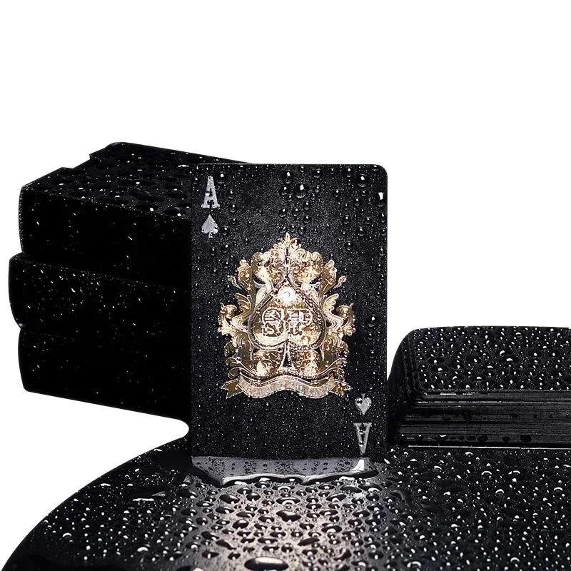 Black Rose Deck Poker Frosted Waterproof Plastic Playing Cards Texas Poker Collection Commemorative Chess Practical Party Gift view 3
