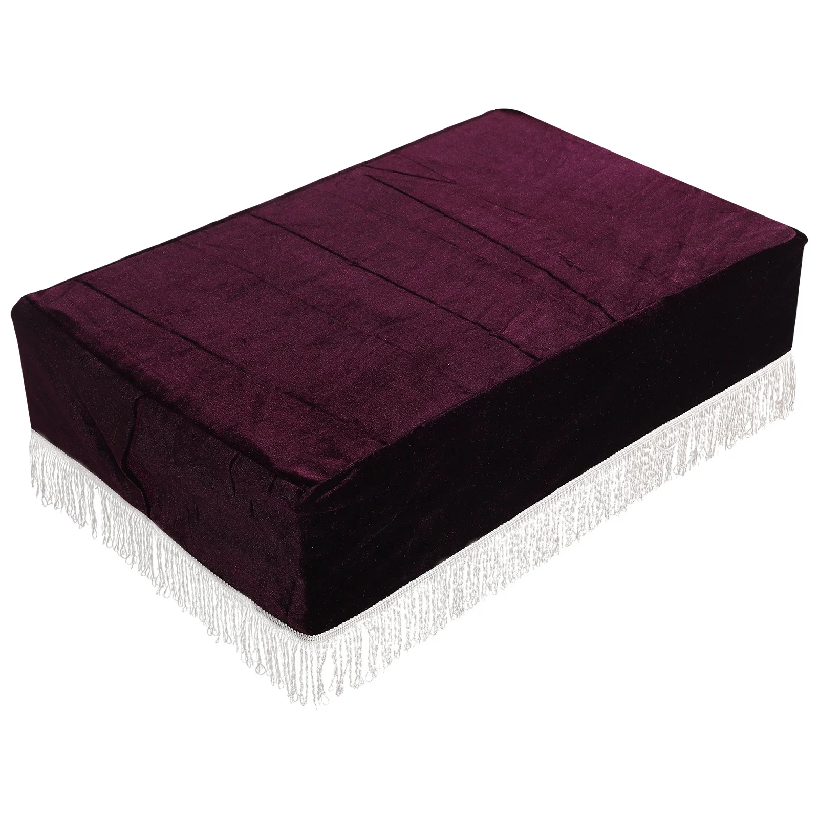 

Single Purple Vintage Piano Bench Cover Soft Washable Seat Protector Tassel Design Bench Slipcover Velvet Seat Covers