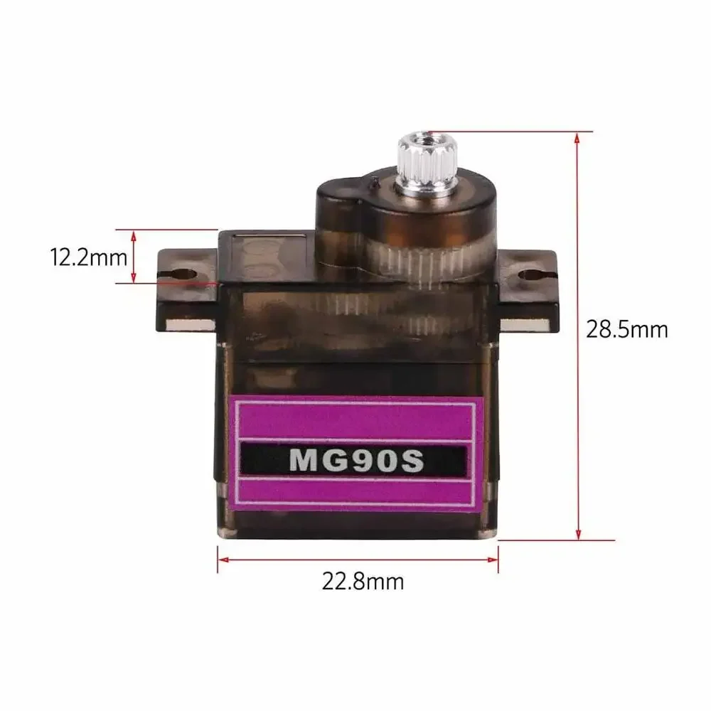 1PCS MG90S เกียร์โลหะ RC Micro Servo 9g MG90S สําหรับ Trex 450 RC หุ่นยนต์เฮลิคอปเตอร์