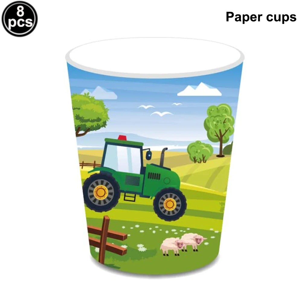 Farm Green Tractor Party Happy Birthday Banners Plates Napkins Tablecloths Farm Themed Birthday Party Supplies Decors