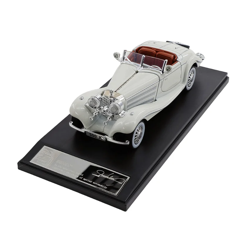 1/32 シミュレーション合金ベンツ 500K クラシックカーモデル子供の音と光プルバックおもちゃの車少年合金車モデルギフト