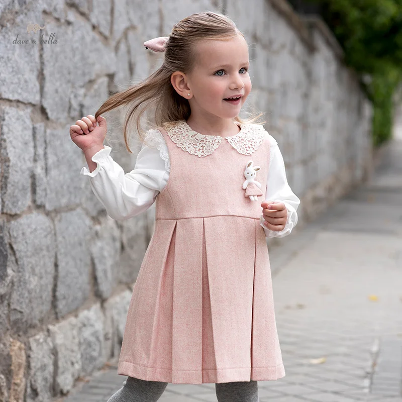 dave-bella-princess-dress-girls-baby-children-2024-new-autumn-sweet-cute-rabbit-doll-baby-pleated-dress-party-outdoor-db3242042