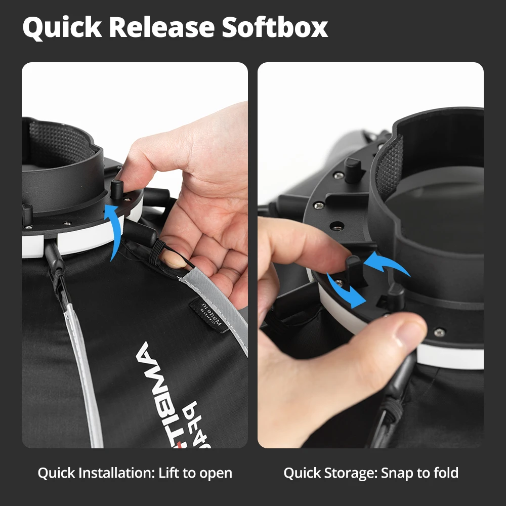 AMBITFUL PF30/PF40 30cm /40cm 미니 스피드라이트 휴대용 팔각형 우산 소프트박스 + Godox용 벌집 그리드 야외 플래시 소프트박스