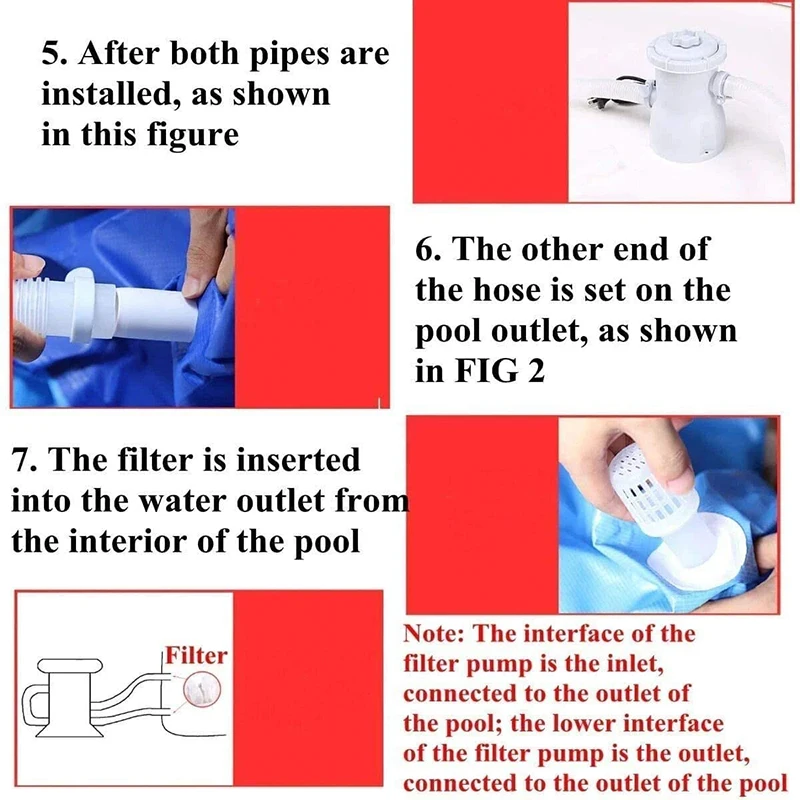 Above Ground Pool Filter Pump Electric Pool Circulating Cleaner Reusable Swimming Pool Filter Device