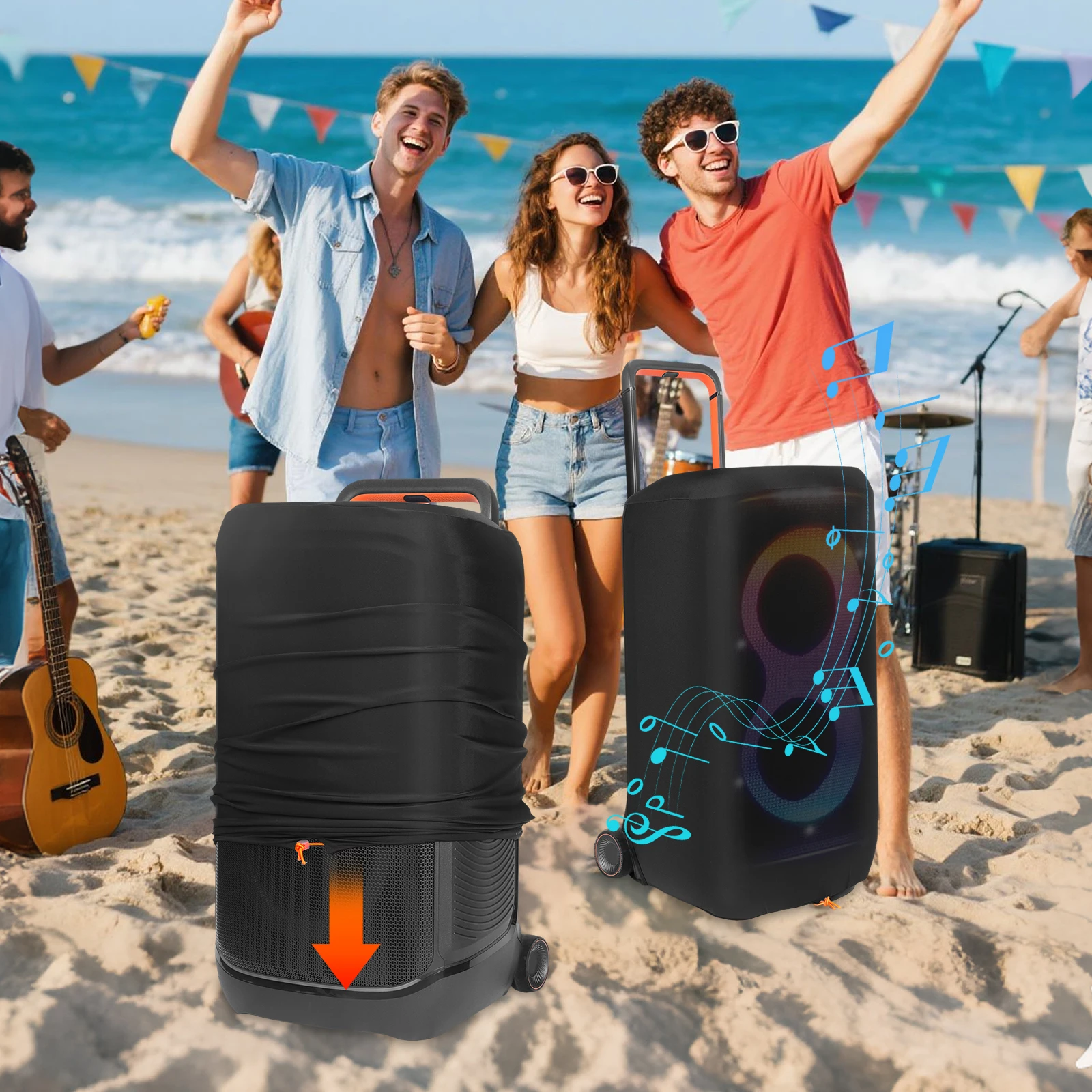 

Dust Case Stretch Portable Party Speaker Dust Case Cover Sleeve Protector Compatible for PartyBox 520