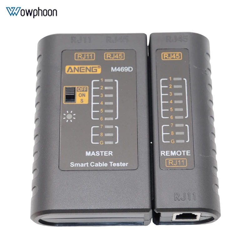 OP-WT469D Cable lan tester Network Cable Tester RJ45 RJ11 RJ12 CAT5 UTP LAN Cable Tester Networking Tool networ Repair Customizd