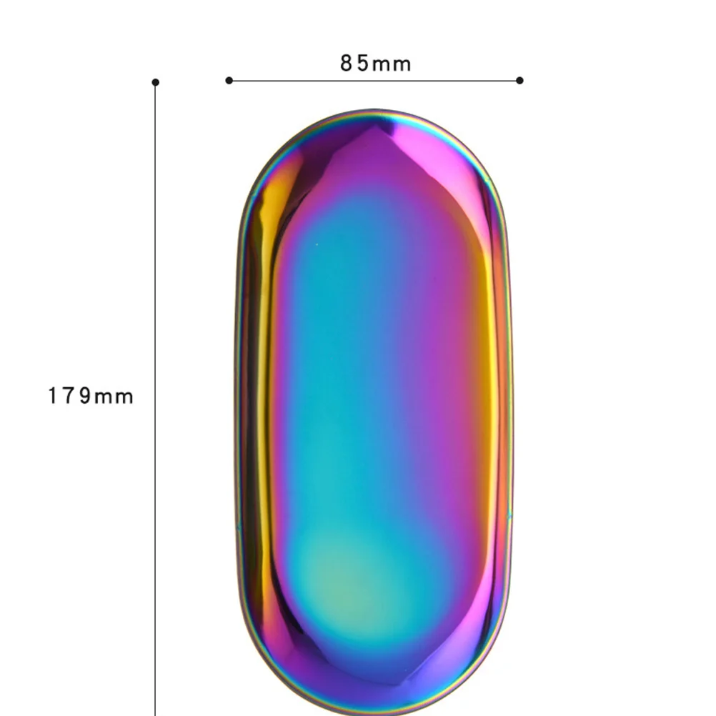 1Set Nail art Werkzeug Ablage Edelstahl Mini Maniküre Werkzeug Platte Organizer für Salon Hause Schreibtisch Badezimmer Eitelkeit