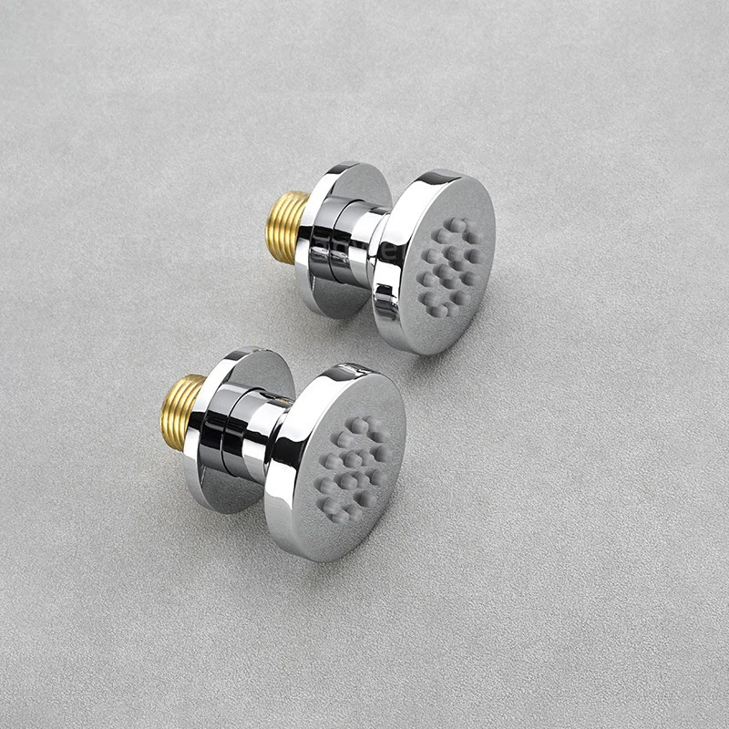 Round Waist Spay Bathroom Wall Concealed Mount Shower Head 2 Inch Copper Side Spray Gun Square Rotation Jet Rain Bath Faucet