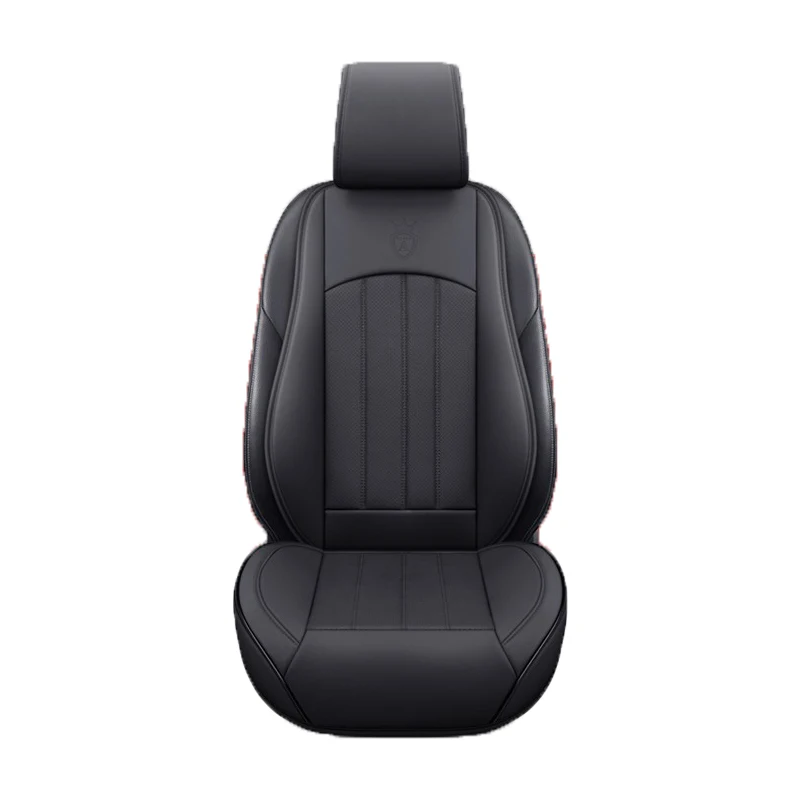 Breathable Driver\'s Front Seat Cover Luxury Leather Seat Protector Mat All Seasons Car Back Support Seat Cushion Headgear Cover