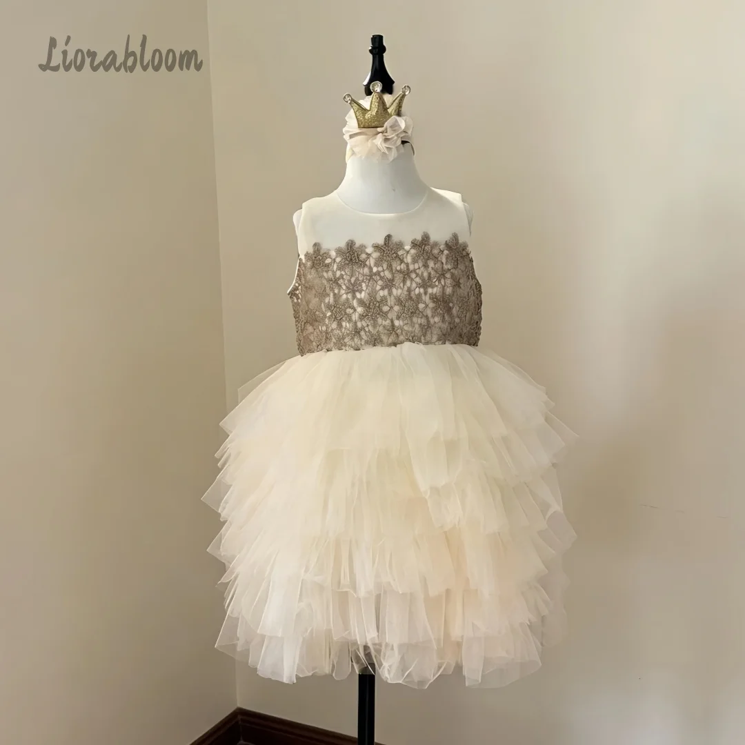

Kids Sparkly Princess Dress Girls Glitter Tulle Dress with Lace Bodice for Birthday Wedding Party Attire Dress свадебное платье