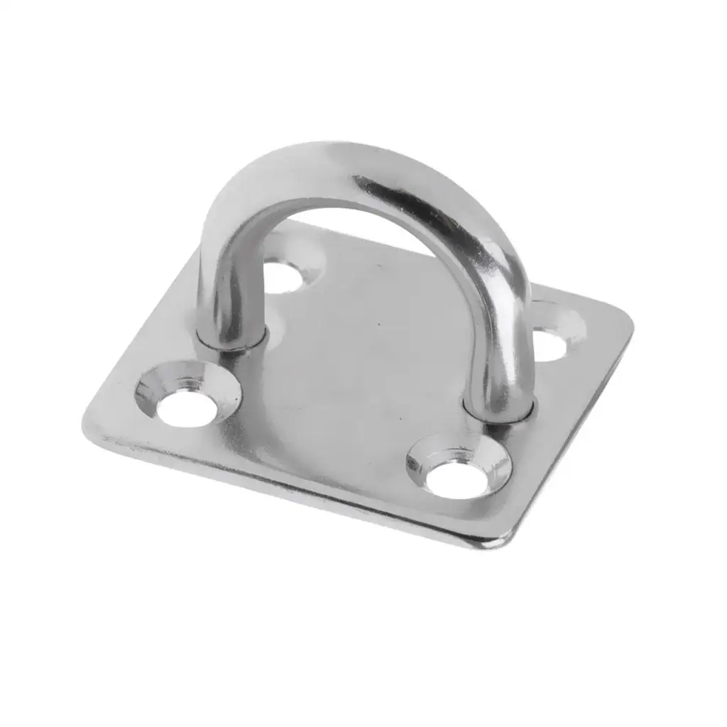 Heavy Duty Stainless Steel Pad Eye Square Plate Kayak Boat Sunshade Hook for Marine Accessories and Shade Sail