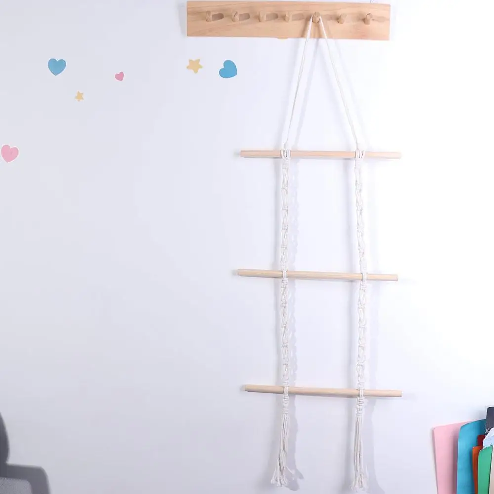 Bohemian Style Cotton Rope Decorative Shelf Handmade Creative Storage Rack Wall Mounted Exquisite Woven Tapestry Children's Room