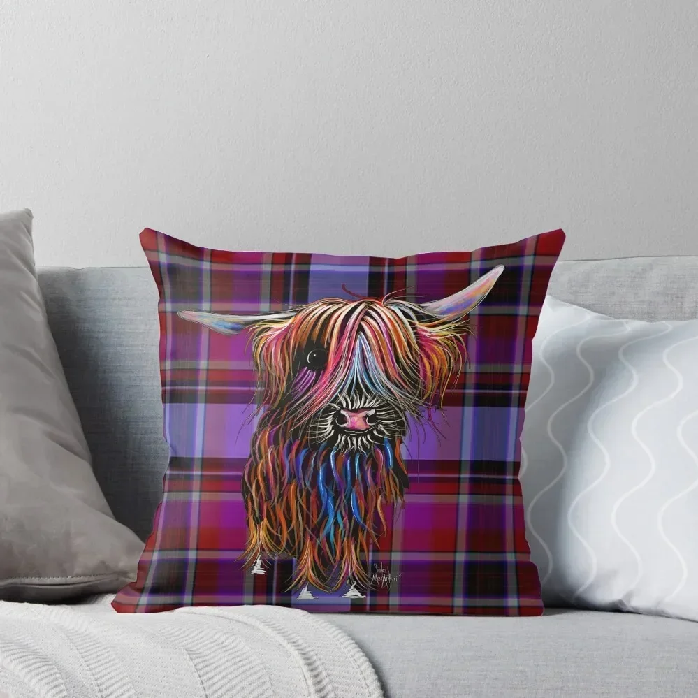 SCoTTiSH HiGHLaND CoW ' TaRTaN CoCo ' by SHiRLeY MacARTHuR Throw Pillow New year pillow cover luxury pillow