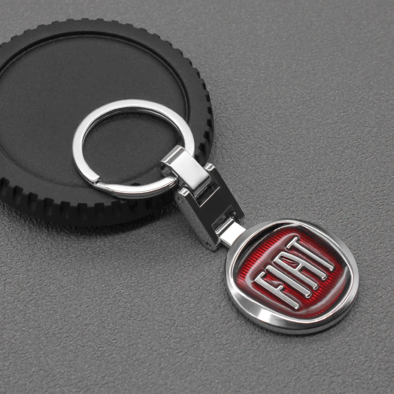 LLavero de Metal 3D con diseño de coche, accesorio para FIAT 500 Ducato Panda Grande Punto Tipo Abarth Pulse Strada 600
