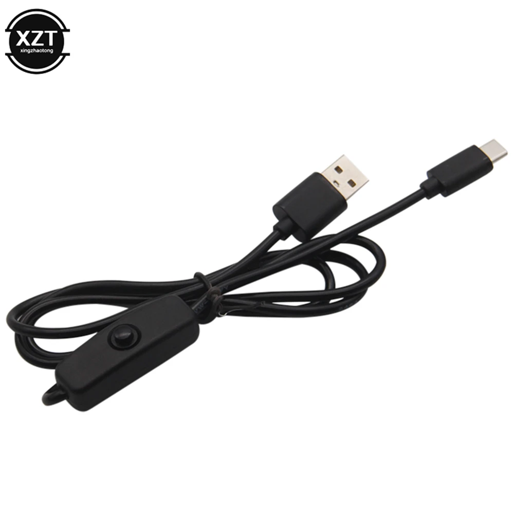 1 meter USB Type C 5V 3A Charging Cable for Raspberry Pi 4 Power Cable with ON/OFF Switch for RPI 4 Model B RPI 4B Computer