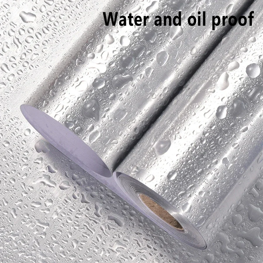 Metal Thick Brushed Silver Stainless Steel Sticker Self-Adhesive Refrigerator Washing Machine Refurbished Waterproof Wallpaper