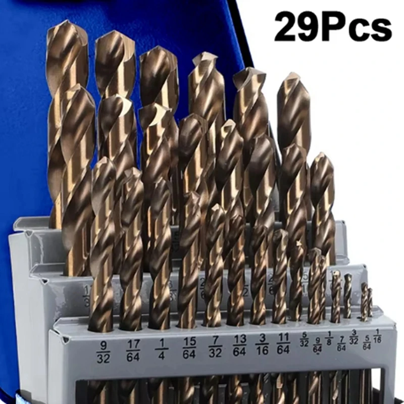 

ABPP-Cobalt Drill Bits Set M35 High Speed Steel Twist Jobber Length For Hardened Metal, Stainless Steel, Cast Iron