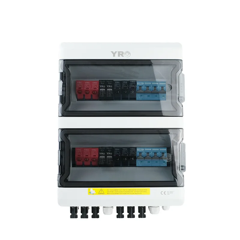 Solar DC Combiner 6 In 2 Out 1000V Complete Photovoltaic System Distribution Box Outdoor Waterproof And Lightning Protection