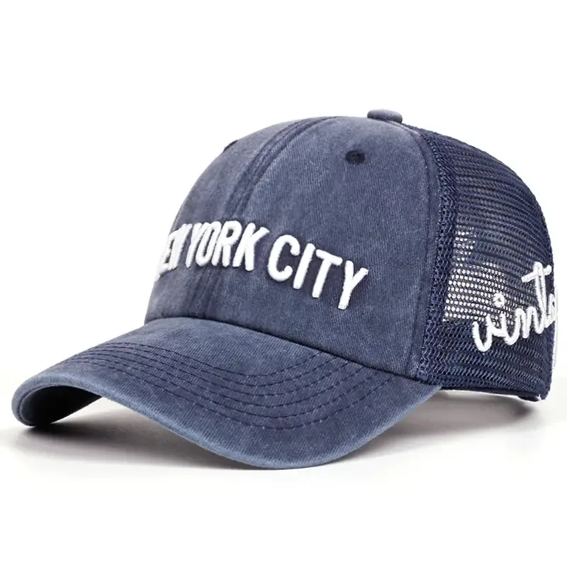 High-quality New York City Letter-stitched Breathable Mesh Baseball Cap, Adjustable for Both Men and Women, Hip-hop Style Hat