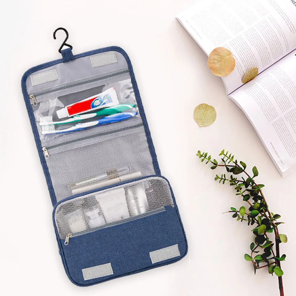 

Waterproof Travel Toiletry Bag Blue Color Durable Storage Case for Makeup Art Supplies Tools Portable Compact Long Life