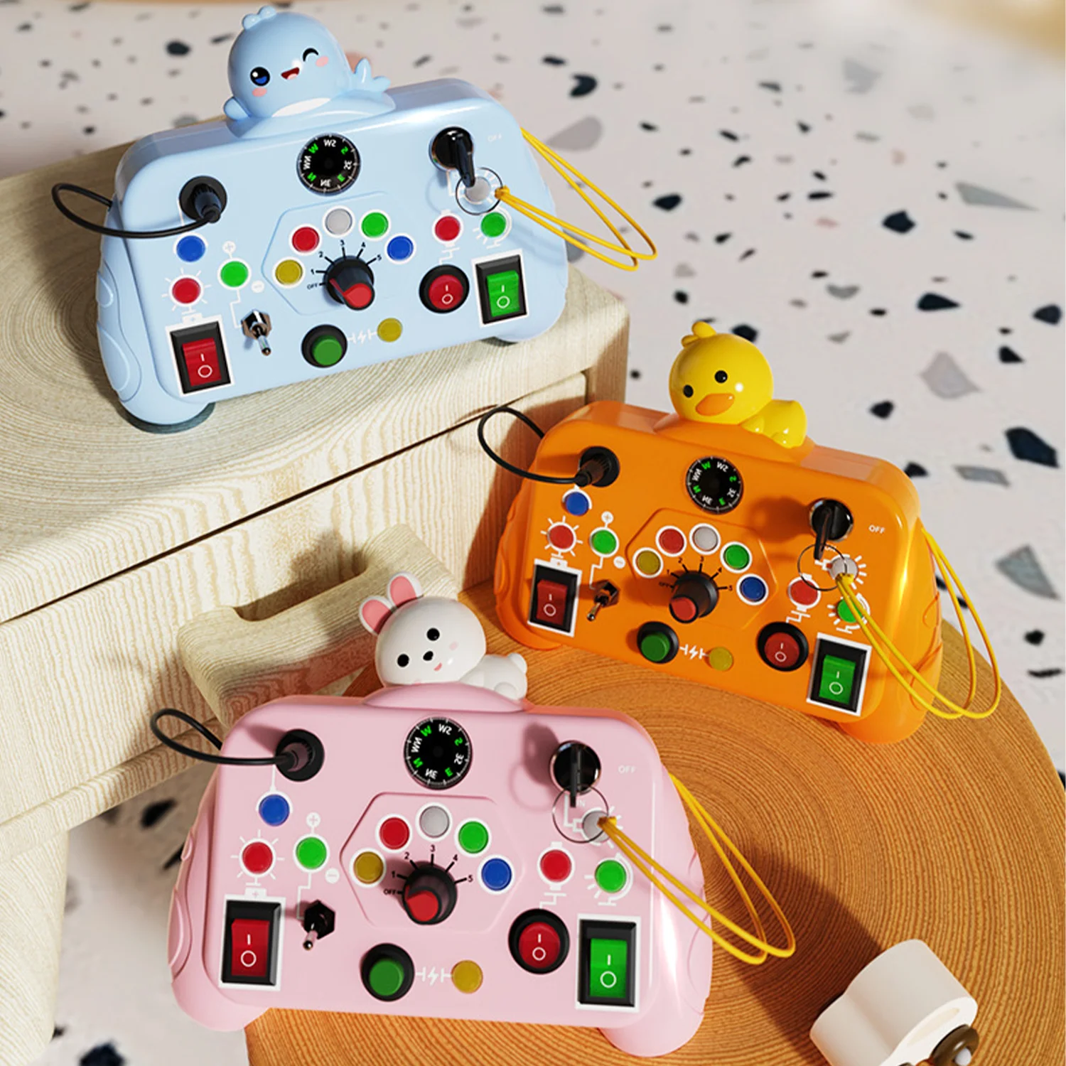 

Puzzle Cute Busy Machine Montessori Early Education Puzzle Game Toy Enlightenment Cognitive Toy Switch Light