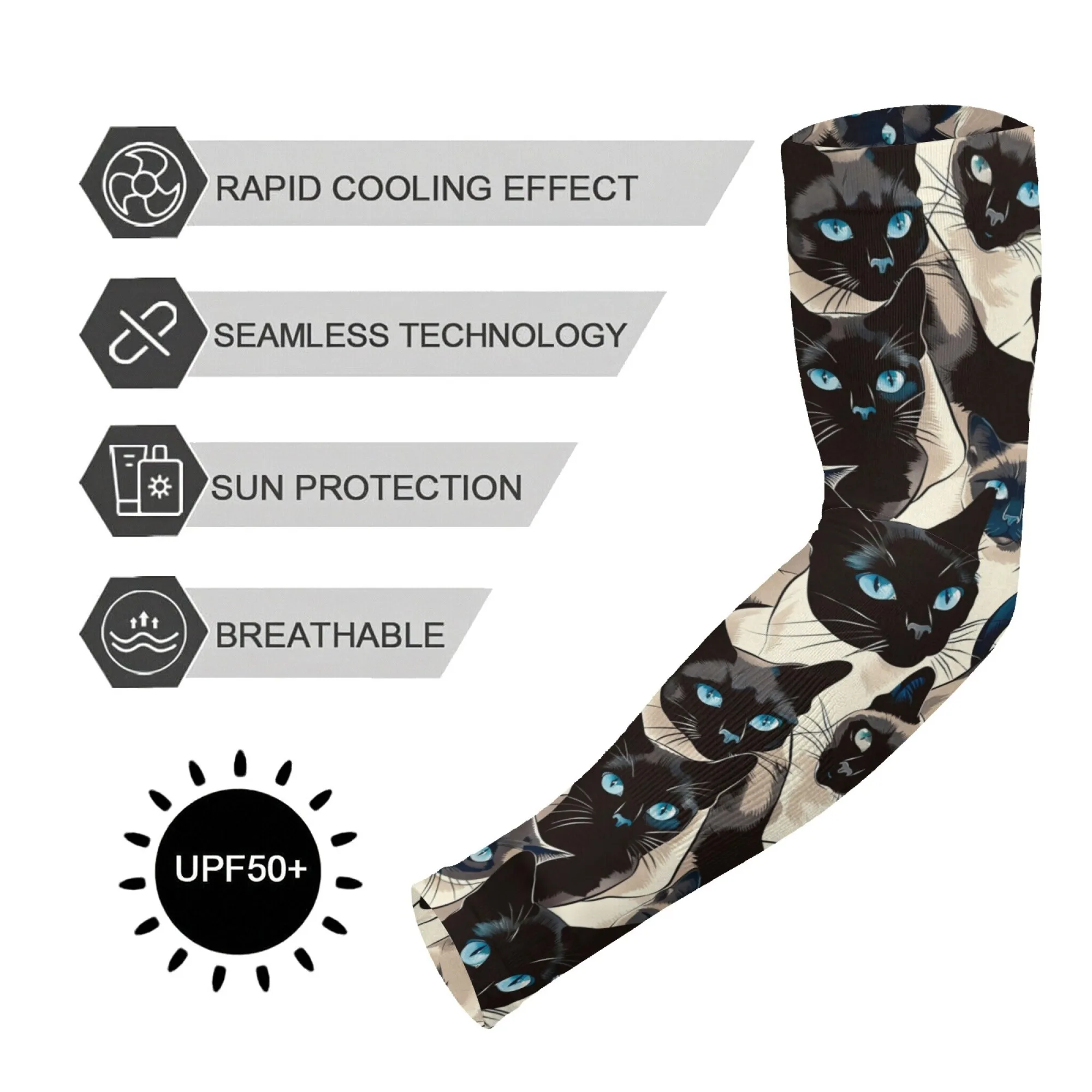 

Cartoon Siamese Cat Sleeves Unisex Stylish Comfortable Anti-Slip Protection Sleeves Gardening Cycling Outdoor Sports Sleeves