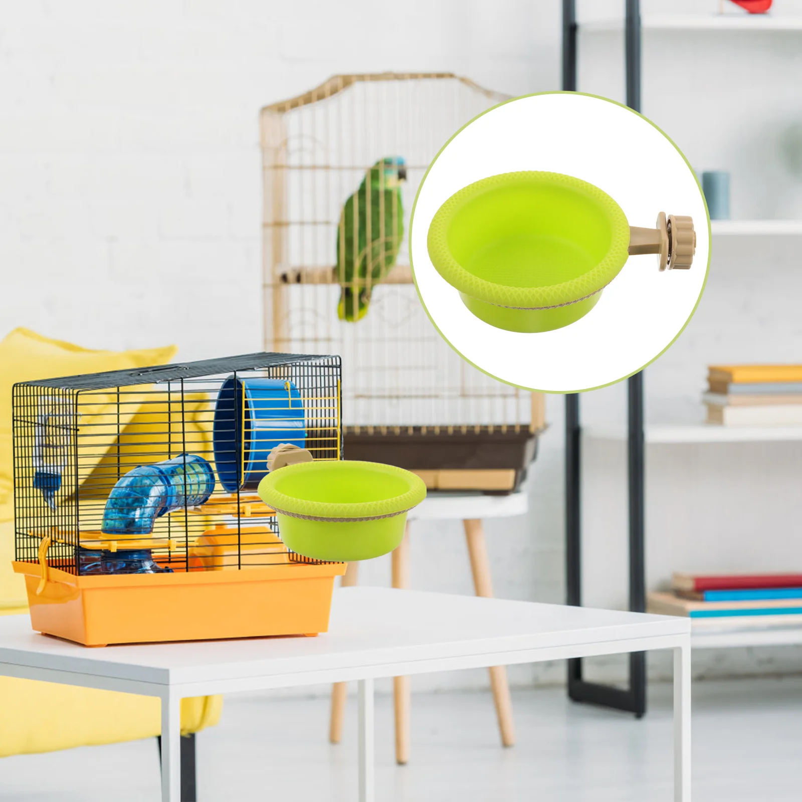 

1pcs Bird Bath Tub With Stand For Parrots Small Birds Canary Parakeet Indoor Outdoor Cage Bathtub Pet Bird Bathing Box Reusable