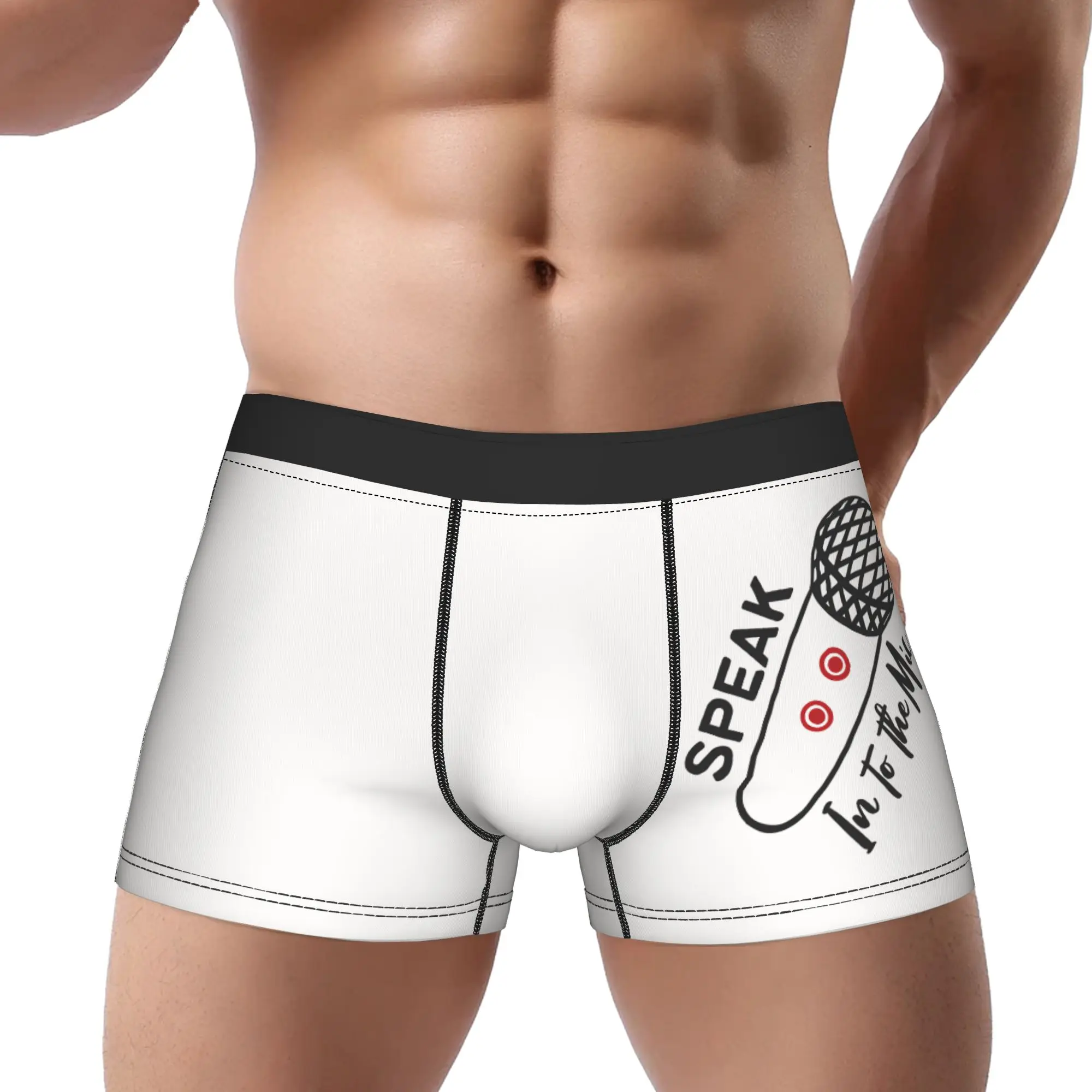 

Speak In To The Mic Underwear Man Polyester Boxer Briefs Underpants Printed