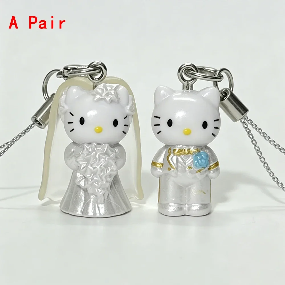 NEW 3D Hello Kitty Figure Phone Charm Cute Cartoon KT Cat Doll Keychain Bag Pendant Wedding Mermaid Unicorn Phone Strap Gift