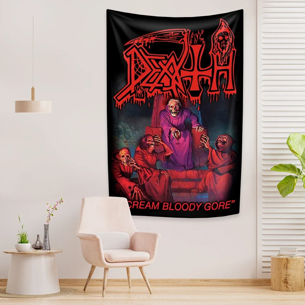 

Death Metal Band Tapestry Rock and Roll Music Printed Home Decoration Wall Hanging Bedroom Dormitory Background Concert Banner