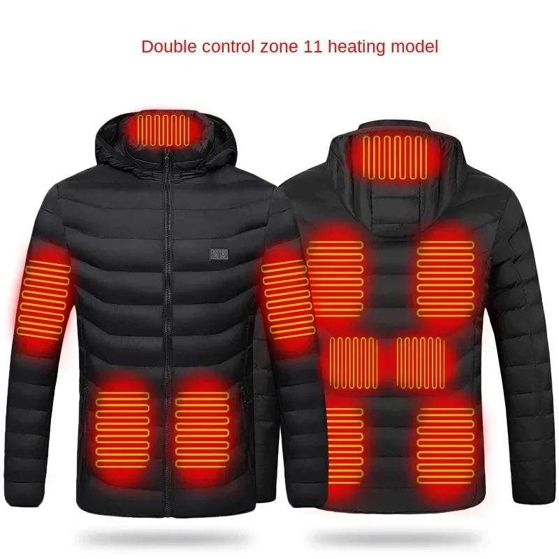 2024 Zone 11 and Zone 15 Smart Heating Jacket USB Smart Charging Heating Cotton Coat Winter Down Cotton Warm Electric Jacket