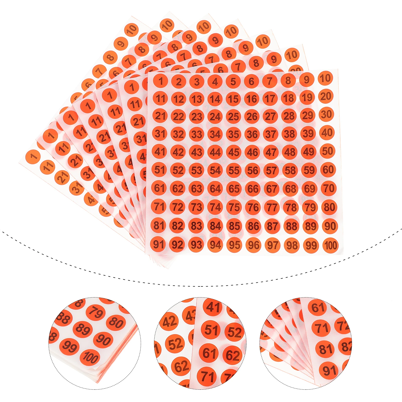 Self Adhesive Number Stickers Removable PVC Labels Clear Printing Digital Label Seal Envelopes Gift Wraps DIY Craft Projects