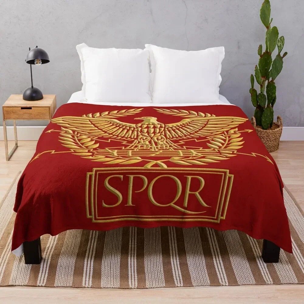 Coperta da tiro dorata romana Aquila Eagle SPQR, divano decorativo, coperte pelose di Halloween