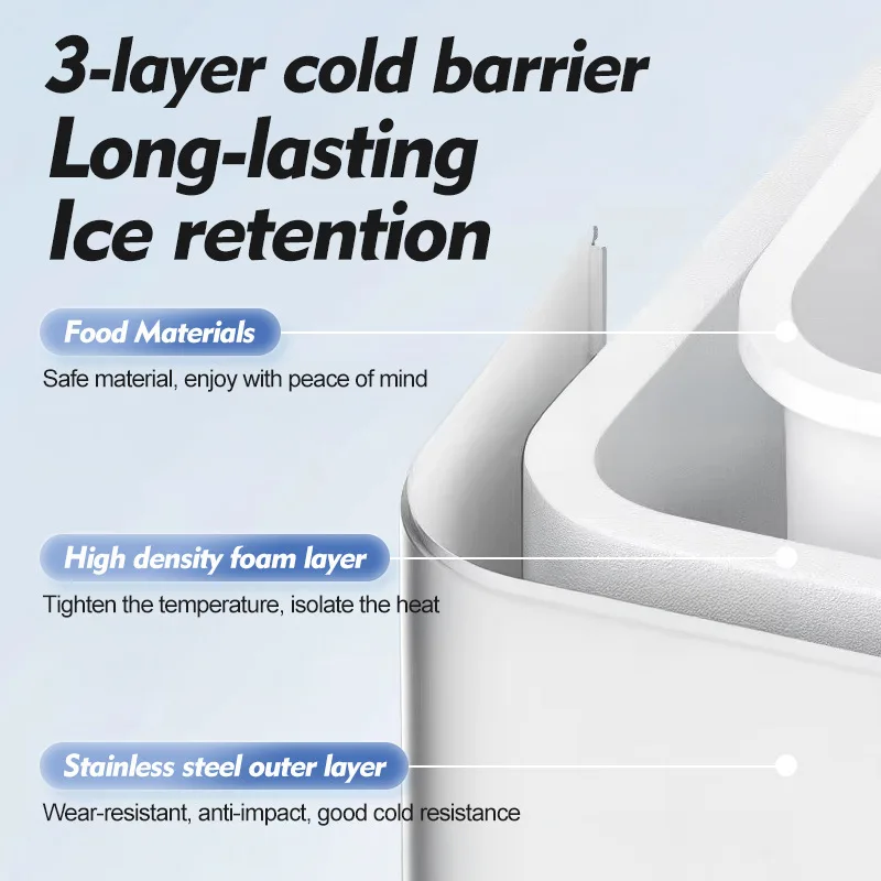 Household Ice Maker Small Mini Portable Intelligent Ice Cube Maker Dormitory Student Ice Production Capacity 12kg/24H